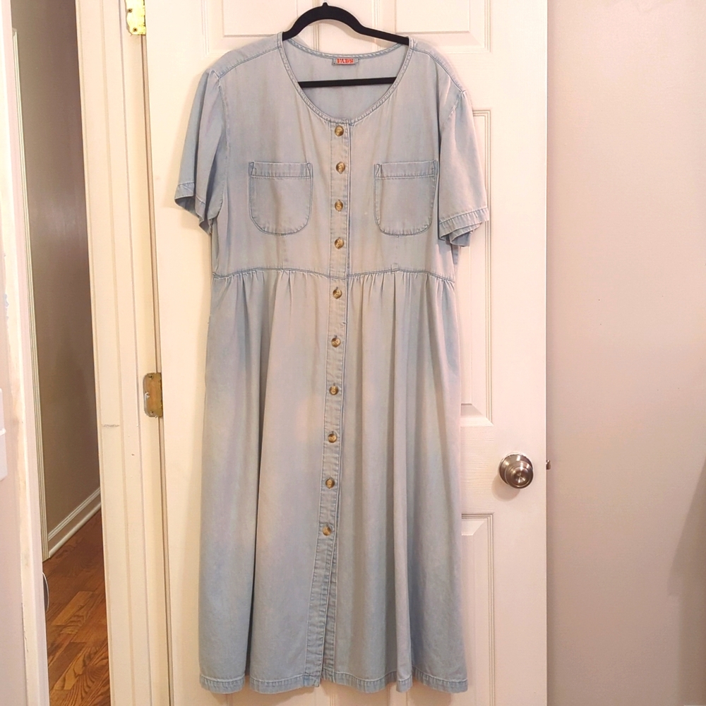 💝3 FOR $30💝 Vintage FADS Denim Button Down Dress
